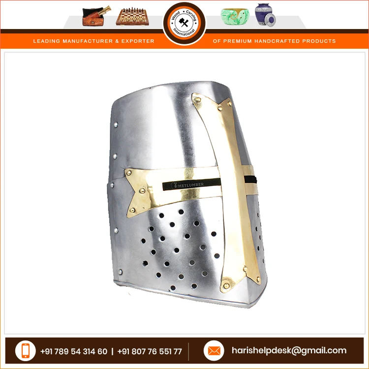 Medieval Knight Templar Crusader Battle Warrior Helmet Costume Role Play Helmet At Wholesale Price