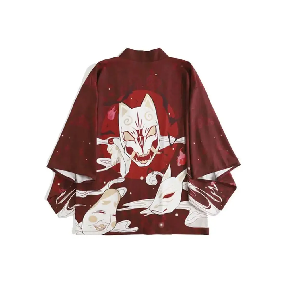 Высококачественные индивидуальные цветные маски Кабуки хаори кимоно кардиган рубашка для мужчин