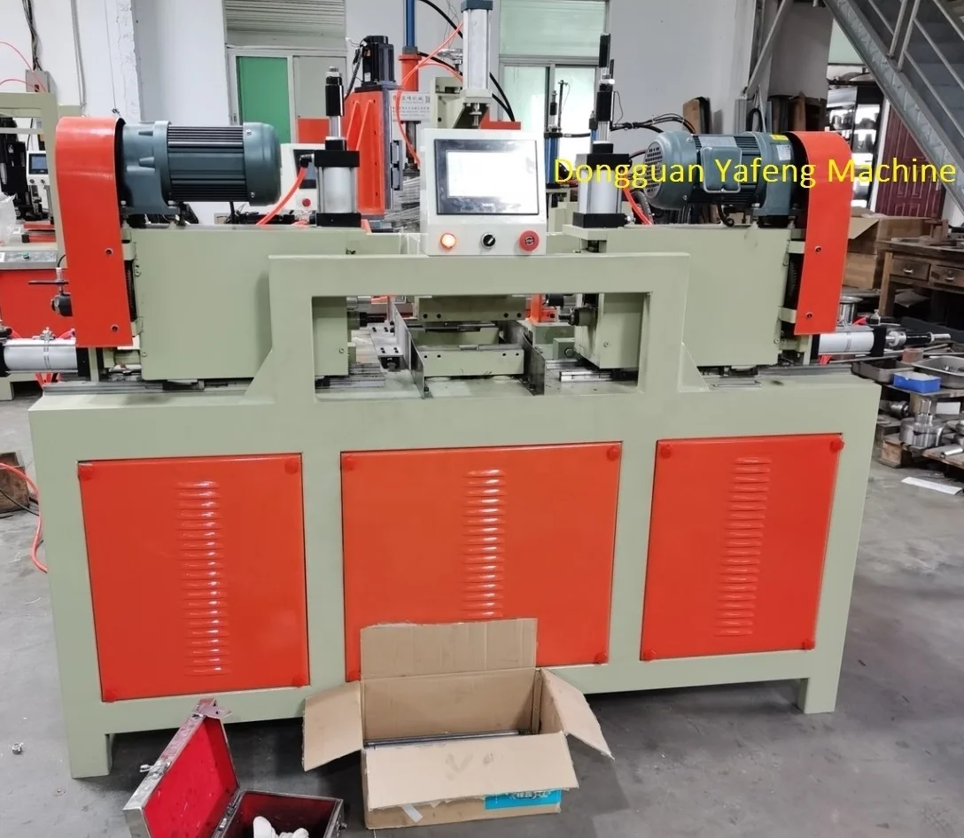 Automatic Pipe Tube Squeezing Double Sides Threading Rolling Lamp Cover Bottle Cover Screw Thread Rolling Flanging Machine