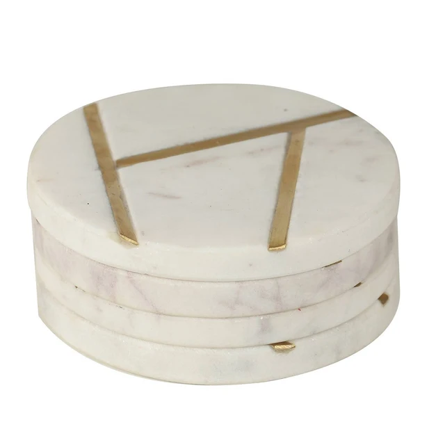 Marble Glass Coasters Relatives Gift Best Selling Most Popular Long Life Glass Marble Coasters Set accessories classic