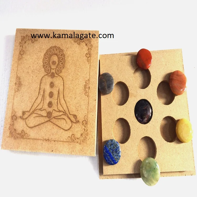 Wholesale Engraved Chakra Set  Chakra Set with Buddha Symbol Box