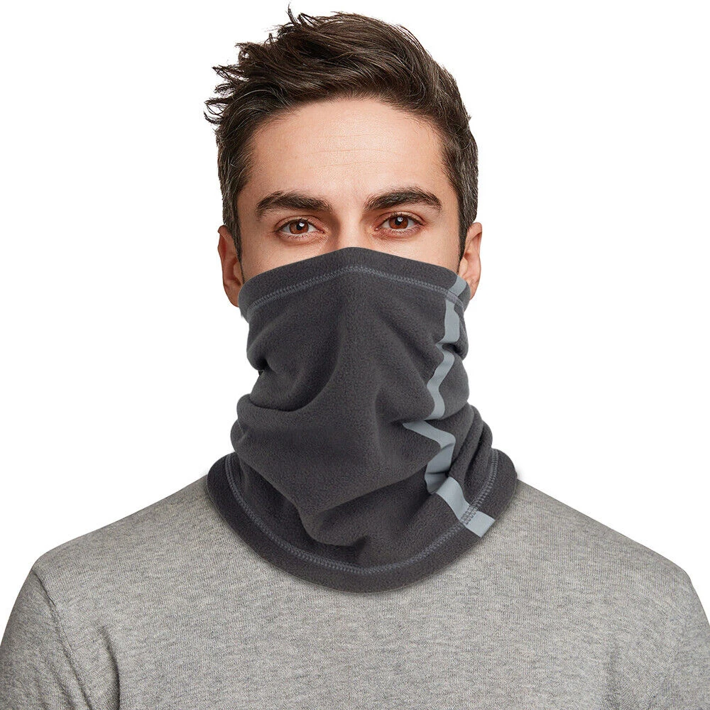 2023 Winter Fleece Outdoor Anti-cold Reflective Pull Rope Neck Tube Scarf Half Face Scarf
