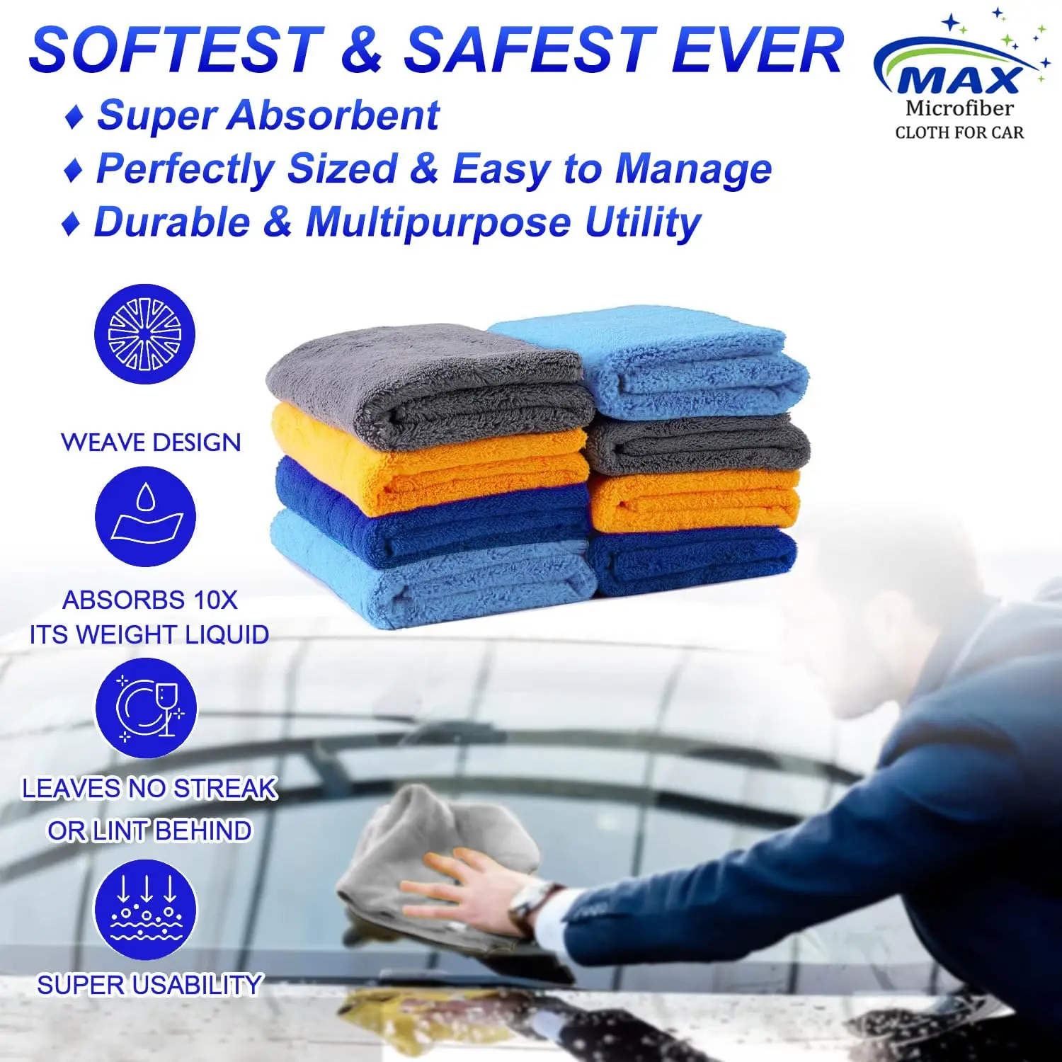 Direct Manufacturer Prices Microfiber Cloth (550 GSM, 4 Pc, 40 x 40 cm) Softest & SAFEST Ever Edgeless Coral Fleece Cloth
