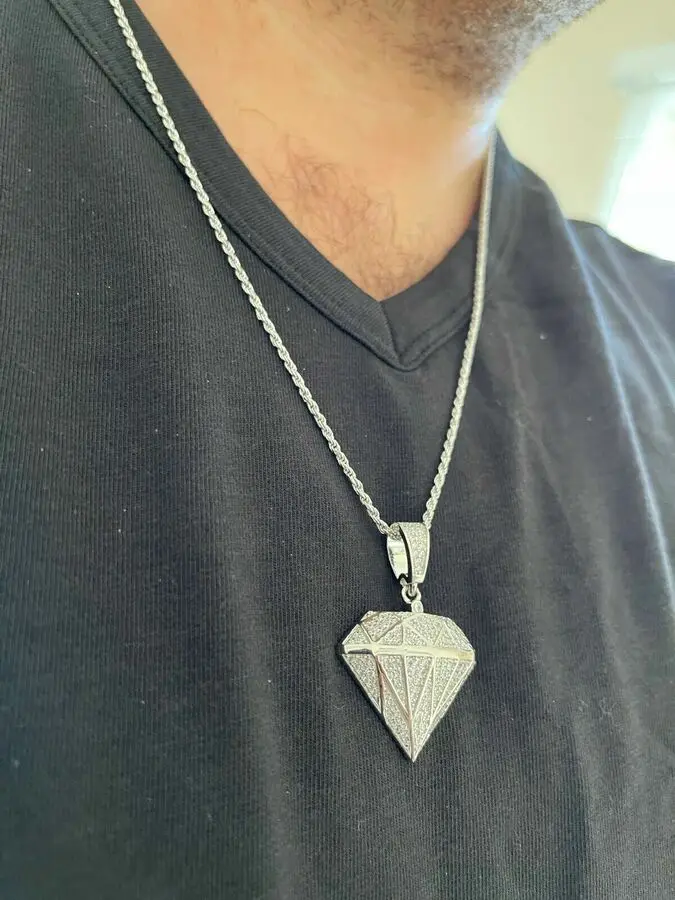Iced out real Diamond SHAPE BLING Pendant Mens Ladies Hip Hop jewelry cheap price available in silver and certified solid gold