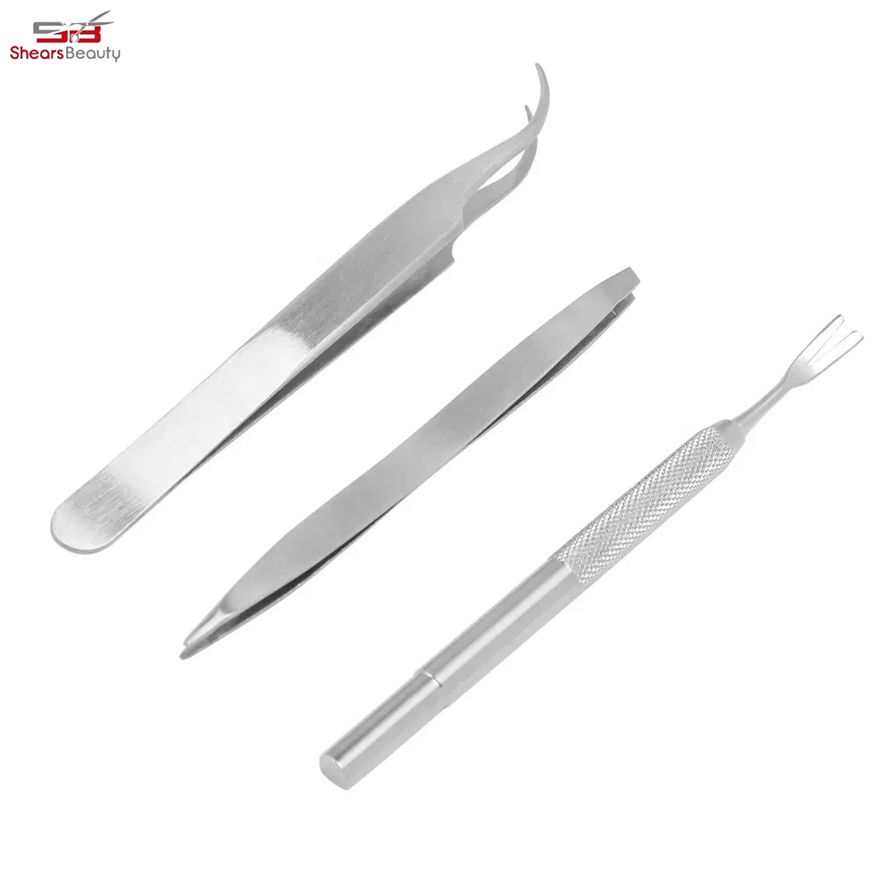 Latest Design in Stock High Quality Free Laser Engraved Logo Dog Tick Removal Tool Steel Double Head Fork Tweezers