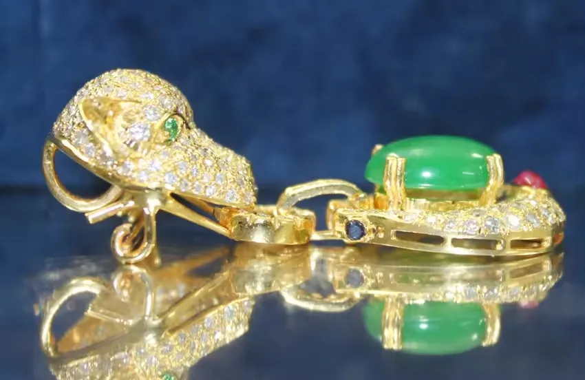 Personalized Designer custom Pendant 3.21ct  Diamond Panther with Brilliant Cut Fine Jewelry Pendants for Women from India