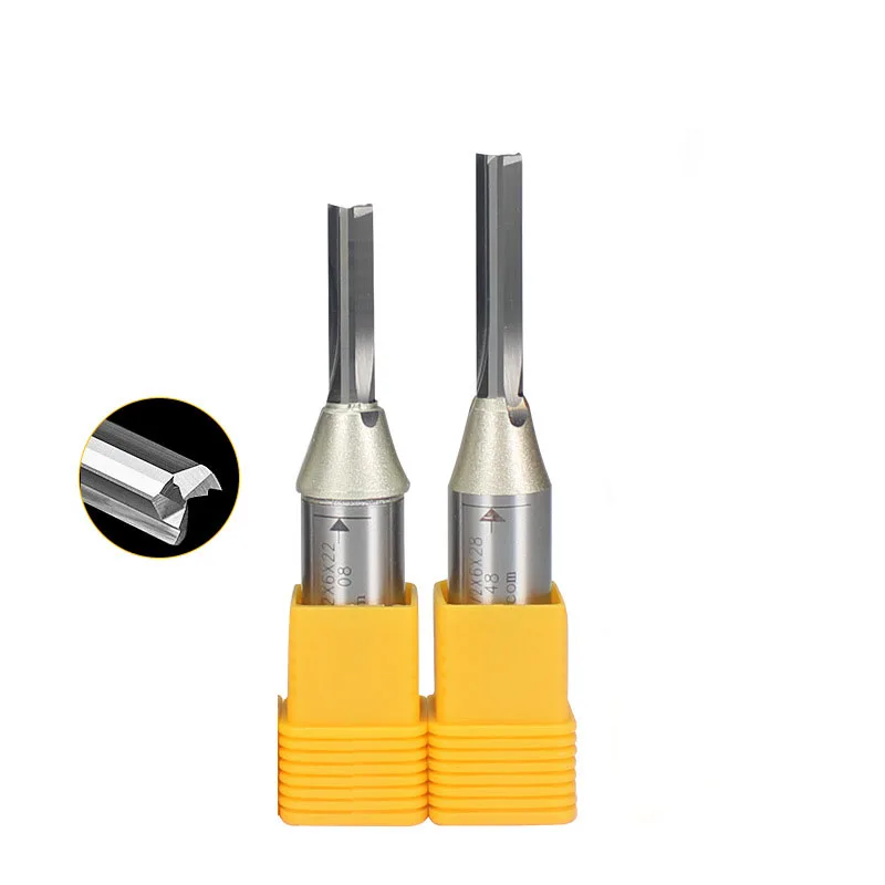 Three-flute cutting tool woodworking straight knife slotting CNC tool TCT milling cutter for wood