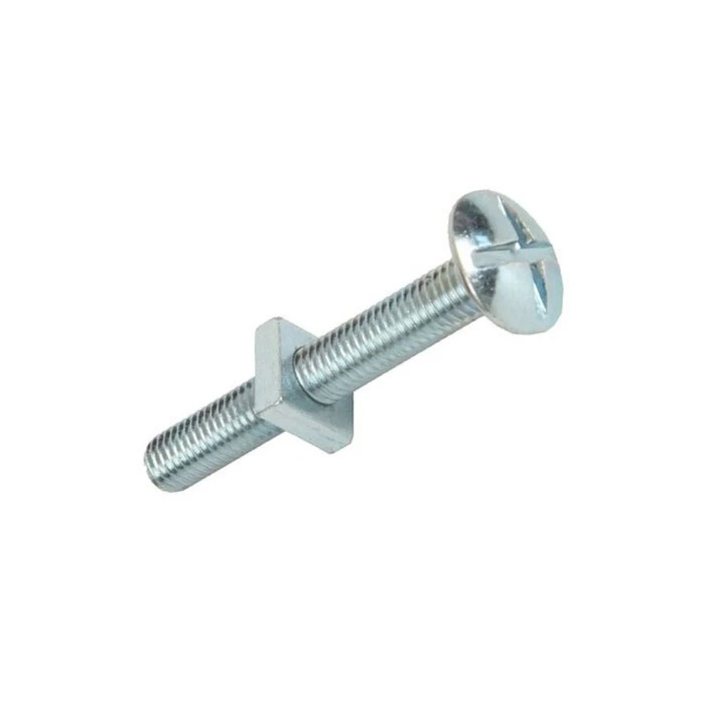 High Quality Steel Roofing Bolt Cross Slotted Pan Head Zinc-Plated Galvanized Square Nut M3 Thread Good Price