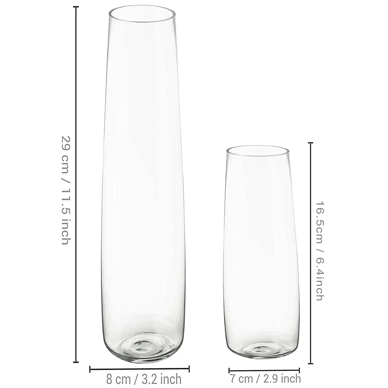 New luxury finished Home Decoration Glass Vase for Home Decor | Living Room | Office Room | Decorative Flower Vase Pack of 2