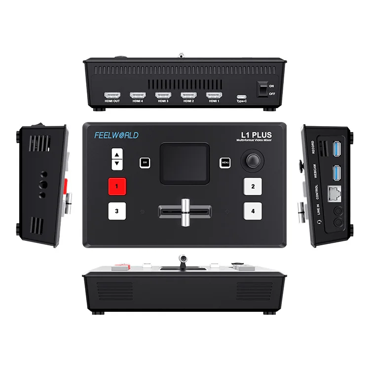 FEELWORLD L1 PLUS PTZ Control Fast Streaming 4 channel 1080p Touch Screen Video Mixer Switcher