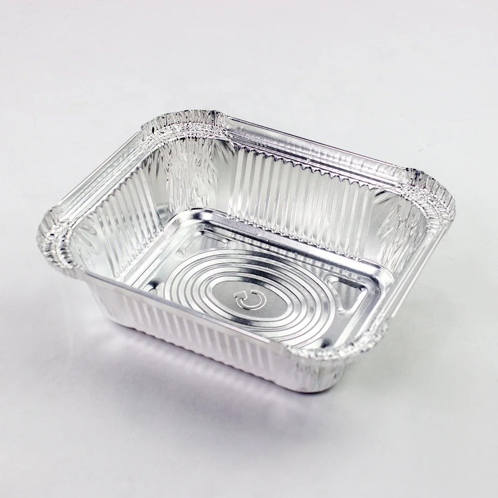 Wholesale environmental protection disposable food takeout box aluminum foil container with cover
