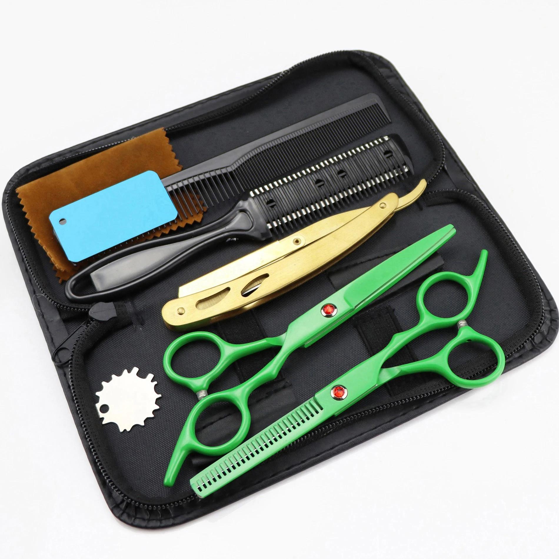 Shaving Kits Easy and Simple to Use 5.5 inch Colorful Sharp Blades Professional Barber Scissors Kit