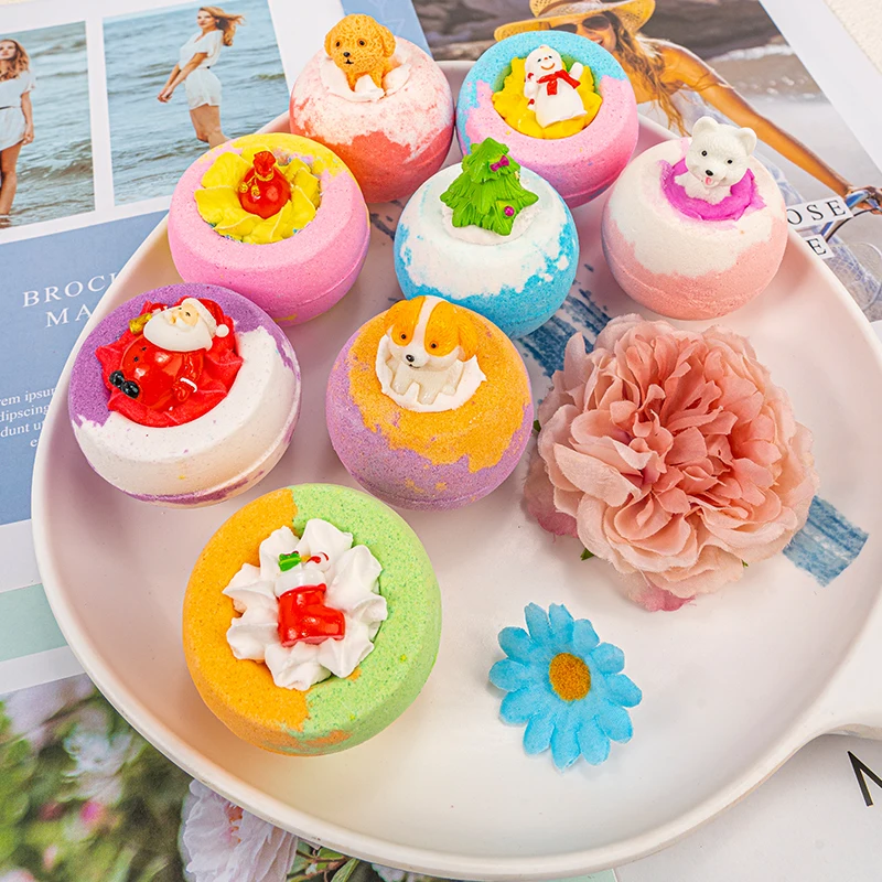 Wholesale Luxury Kids Body Care Relaxing Dog Bathbombs Fizzi Cbd Bubble Fizzy Organic Bath Bomb With Toys Inside Gift Set