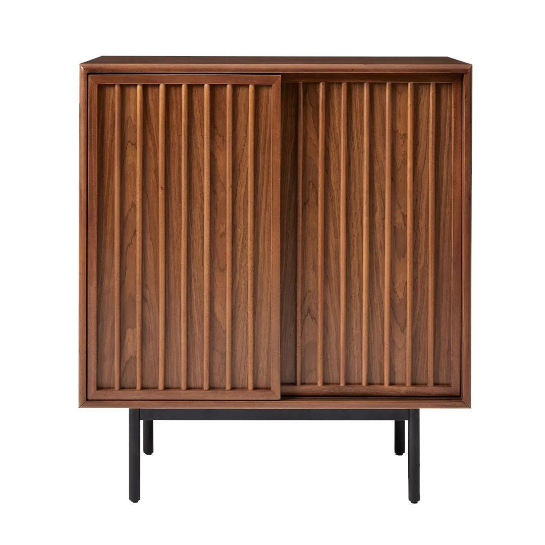 Cabinet Solid Teak Wood For Living Room Natural Finish Aglaonema