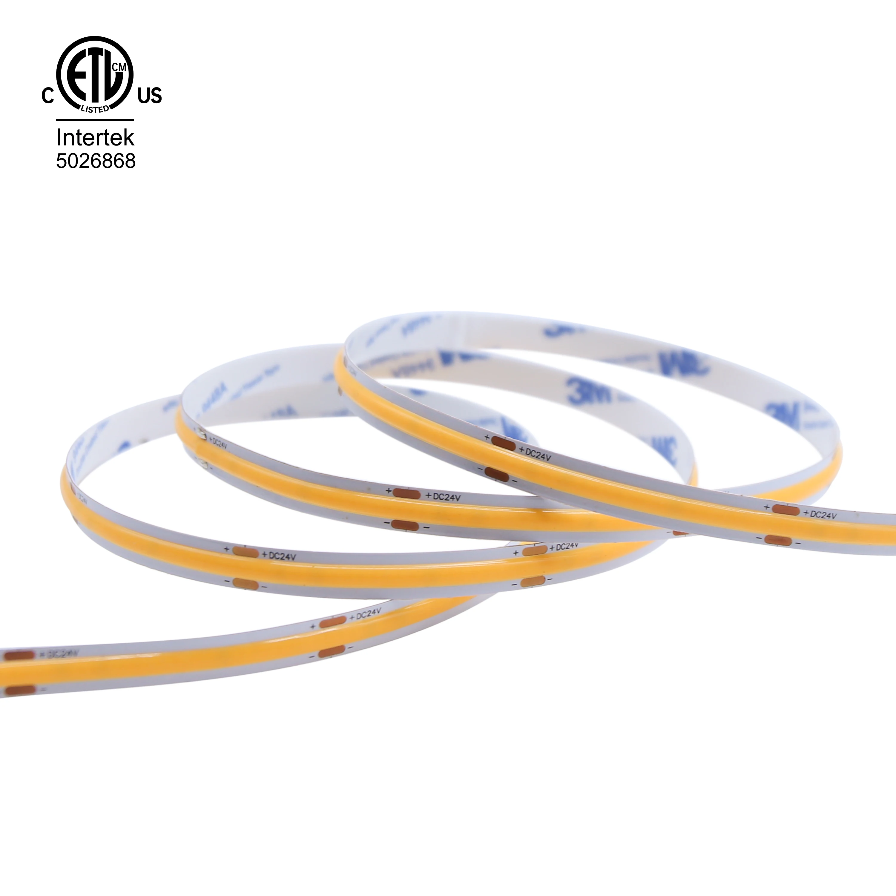 8mm Warm White Flexible LED Strip 3-Year Warranty IP20 12V 24V Minimum Order 2m Dotless COB led Strip light