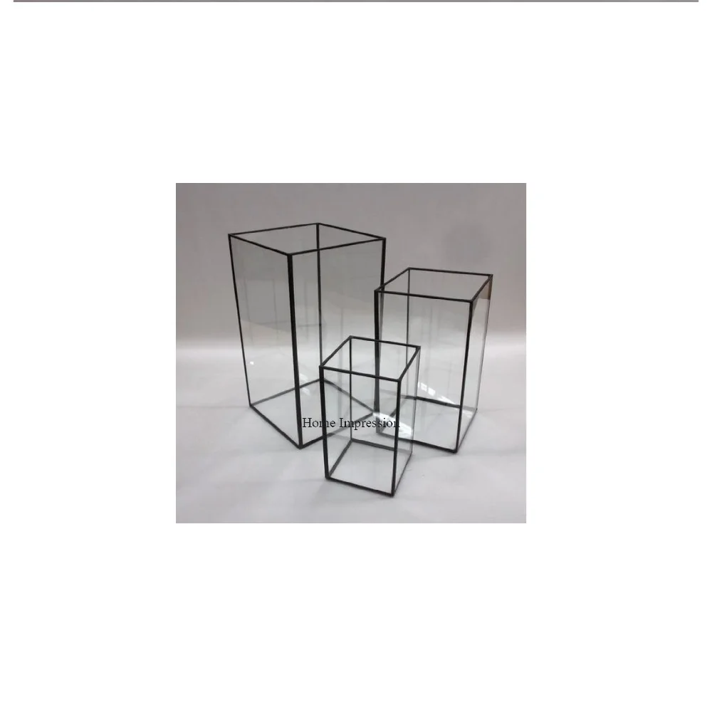 Wedding Invitation And Wishing Well Card Gift Boxes Set Of 3 Cutsomization Available Black Color Metal Frame With Clear Acrylic