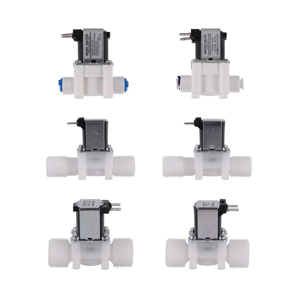 1/4 1/2 3/4 inch DC12v AC 220v Normally Closed Water Electric Solenoid Valve for Ro Water Purifier