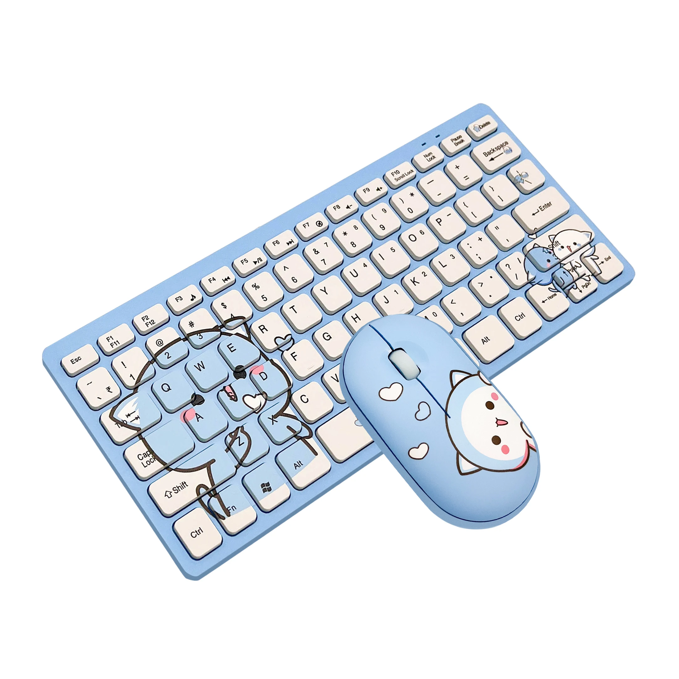 2.4G USB Mini keyboard Mouse Combos Noiseless carton Keyboard with mouse set For PC Laptop TV