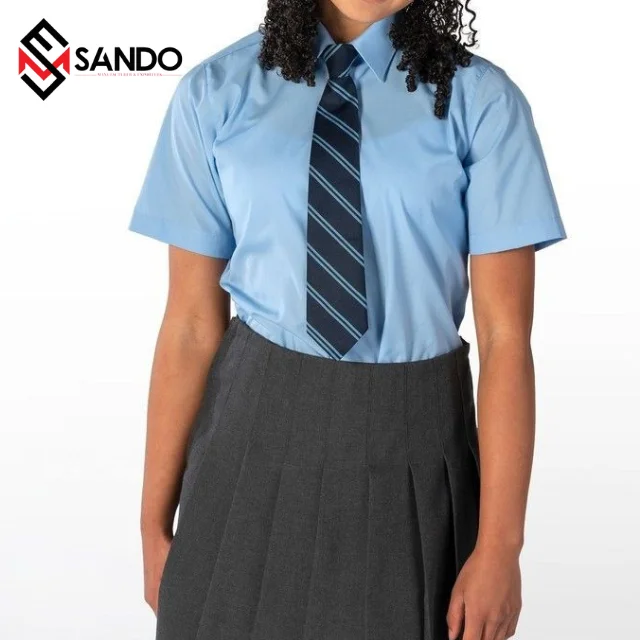 Wholesale Custom logo Two Pieces school uniforms Polyester/Cotton School Uniform Shirts womens skirts school supplies for girls