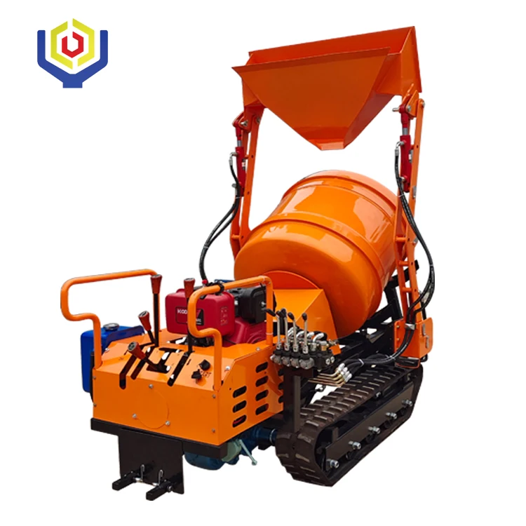 Crawler type concrete mixer truck drum concrete mixer self loading concrete machinery
