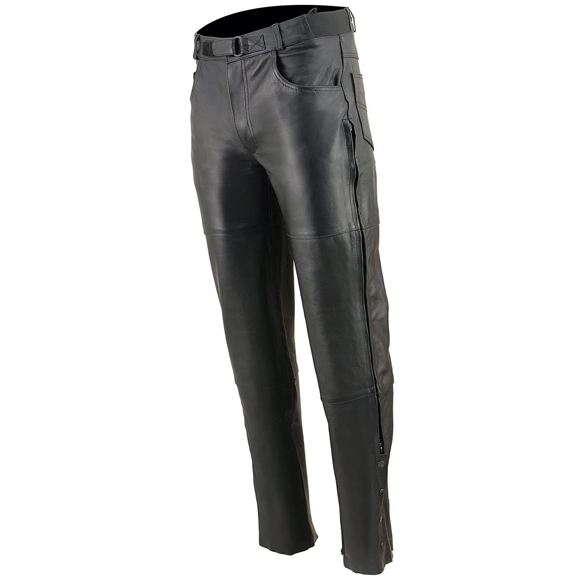 Wholesale Price Men PU Leather Cowboy Trousers Pant Fall Winter Fashion Clothing High Waist Thick Solid Blank Leather Pants