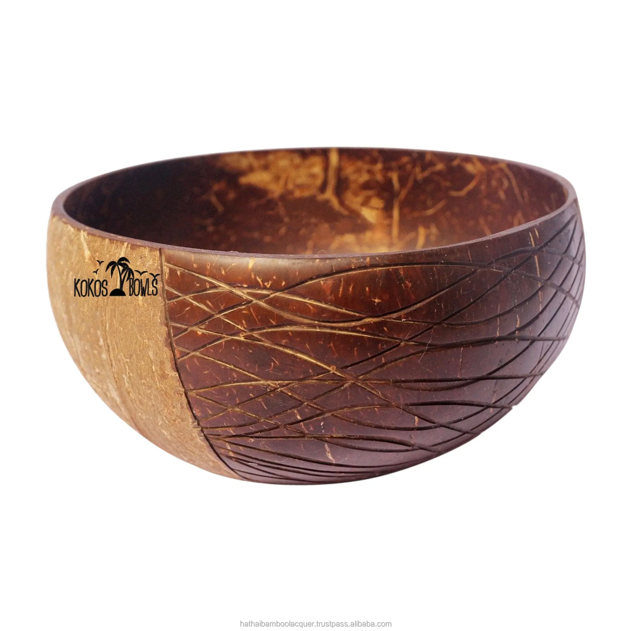 OEM ODM Handcarved Coconut Bowl Factory Direct Wholesale Style Asia Natural Bowl Amazon Hot Selling Hathai Vietnam