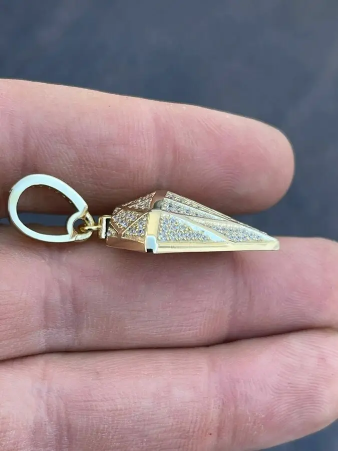 Iced out real Diamond SHAPE BLING Pendant Mens Ladies Hip Hop jewelry cheap price available in silver and certified solid gold