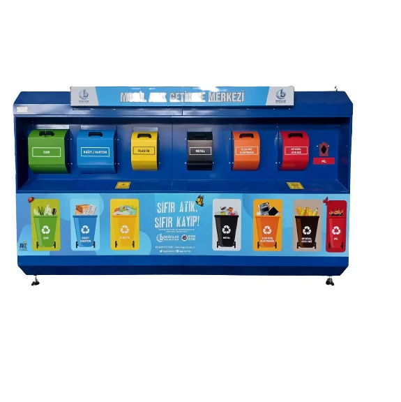 MOBILE  WASTE COLLECTION CENTER for Recycling Glass Bottle  Plastic  Can Paper Electronic vegetable oil with Sorting