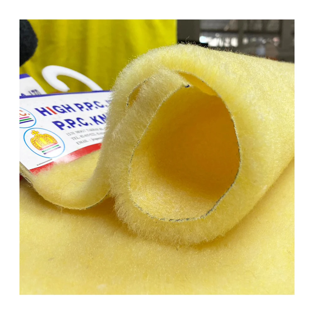 High Quality Plain Dyed Knitted Polyester Fabric for Paint Roller White and Yellow Color Tone