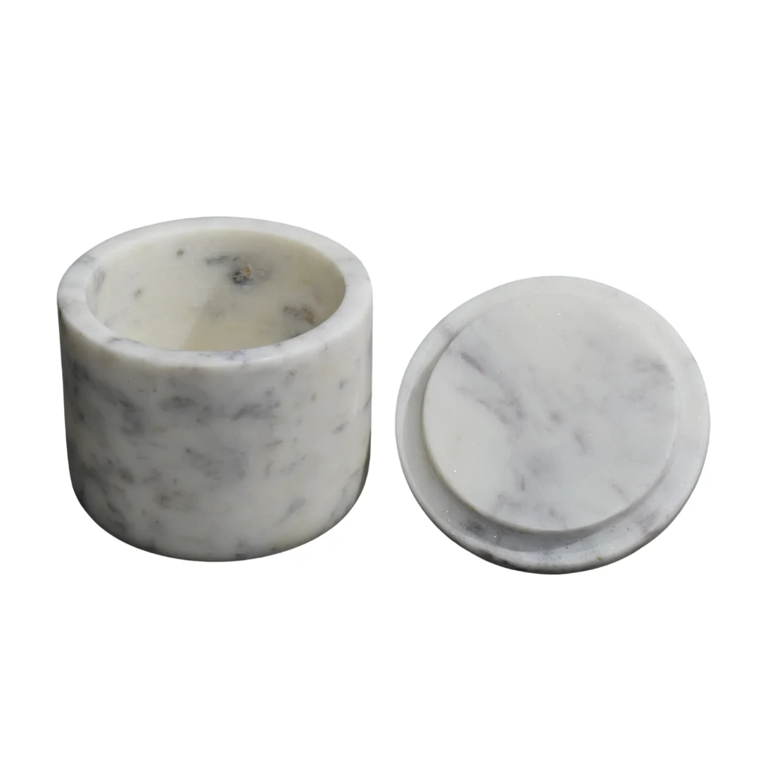 Buy Sustainable marble butter dish eco friendly kitchen butter container with thermocol packaging and French style storage crock