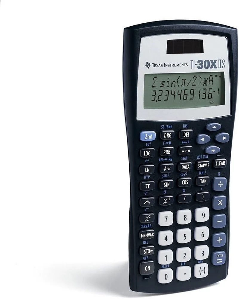 Texas Instruments TI30XIIS Dual Power научный калькулятор Цифровой настольный пластиковый дизайн для школьного офиса календарей