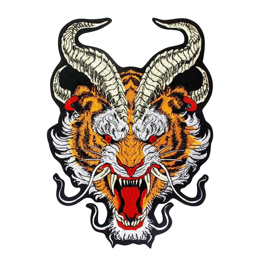 Нашивка из ткани с вышивкой на заказ нашивка утюгом тигром Аппликации вышивка нашивки животными