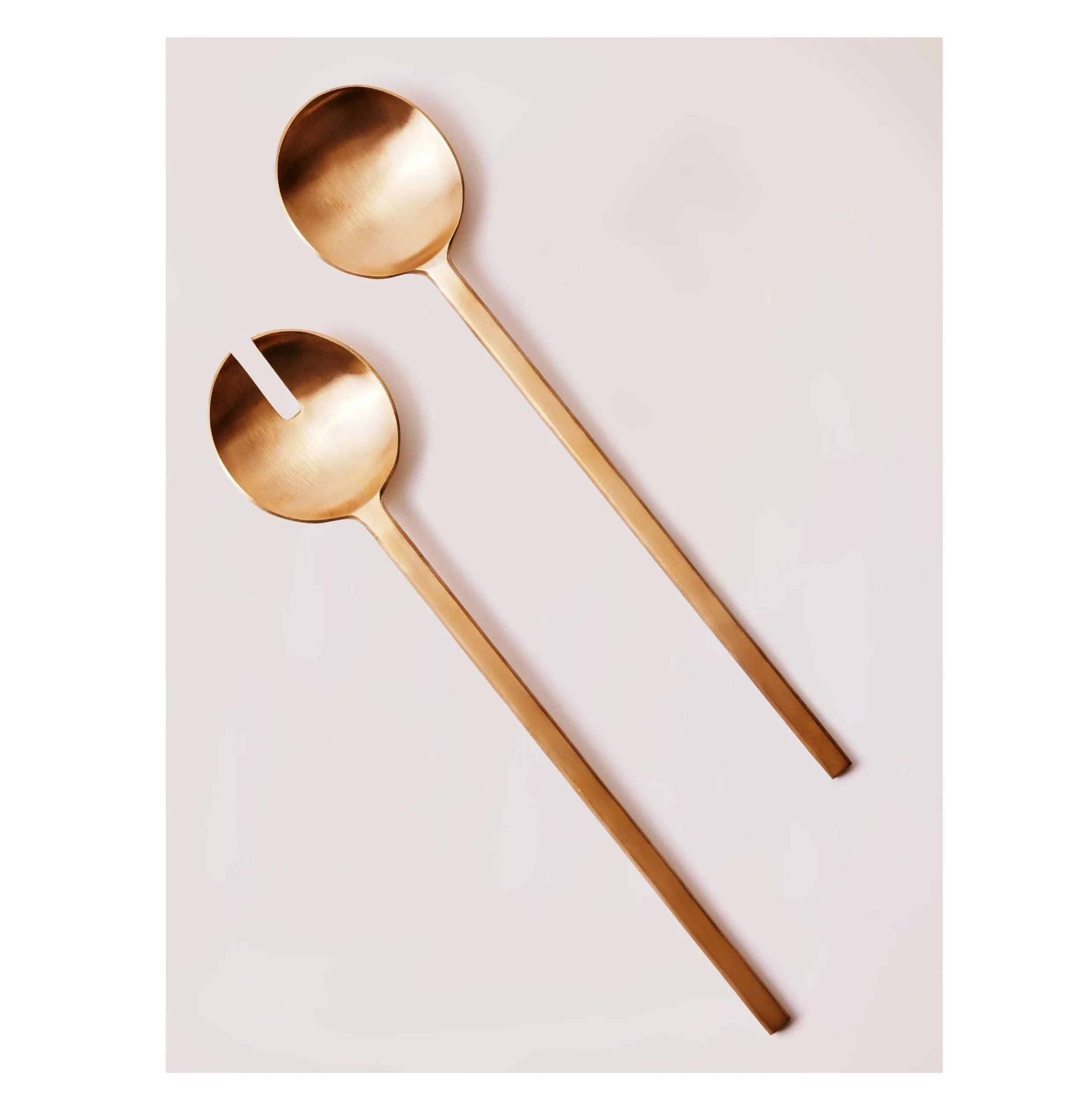 23 SALAD SERVER SET Elegant Stainless Steel BRASS COPPER with  Coating Individual Rainbow Gold Silver Platinum Color