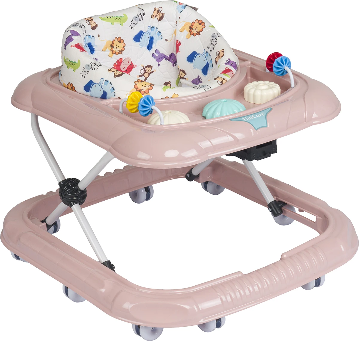 2024 Trendy Smart Educational Folding Baby Walker 10 Wheels Activity Table 6-18 Months Plastic Iron Frame for Learning Toys
