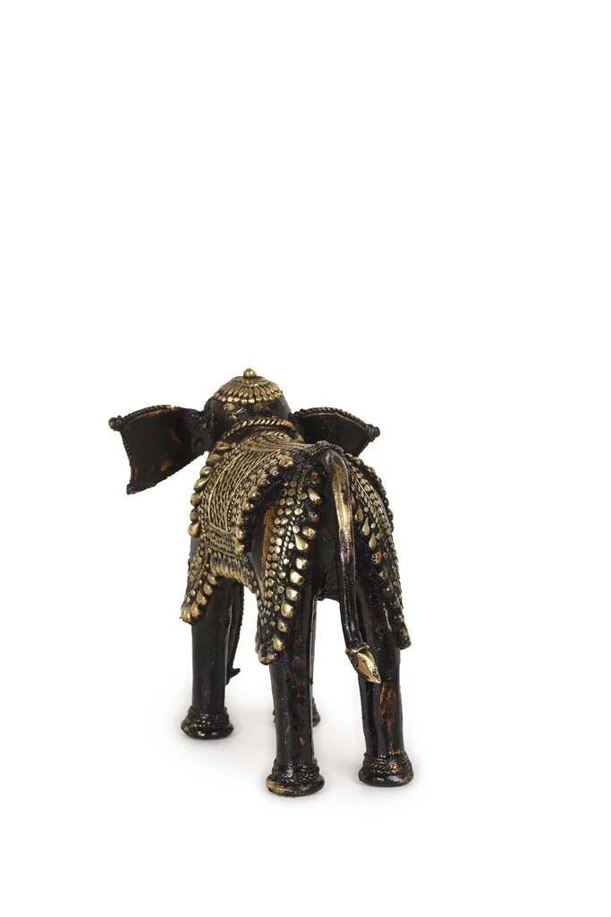 Brass Dhokra Art Elephant  Handcrafted Statue