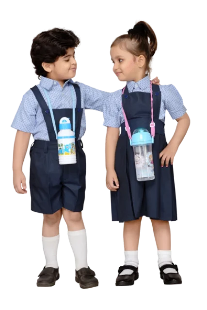 Manufacturer Custom Logo Designs Set for Primary School Uniforms Unisex Short-Sleeve Shirt Boys Girls Kindergarten Uniform Style