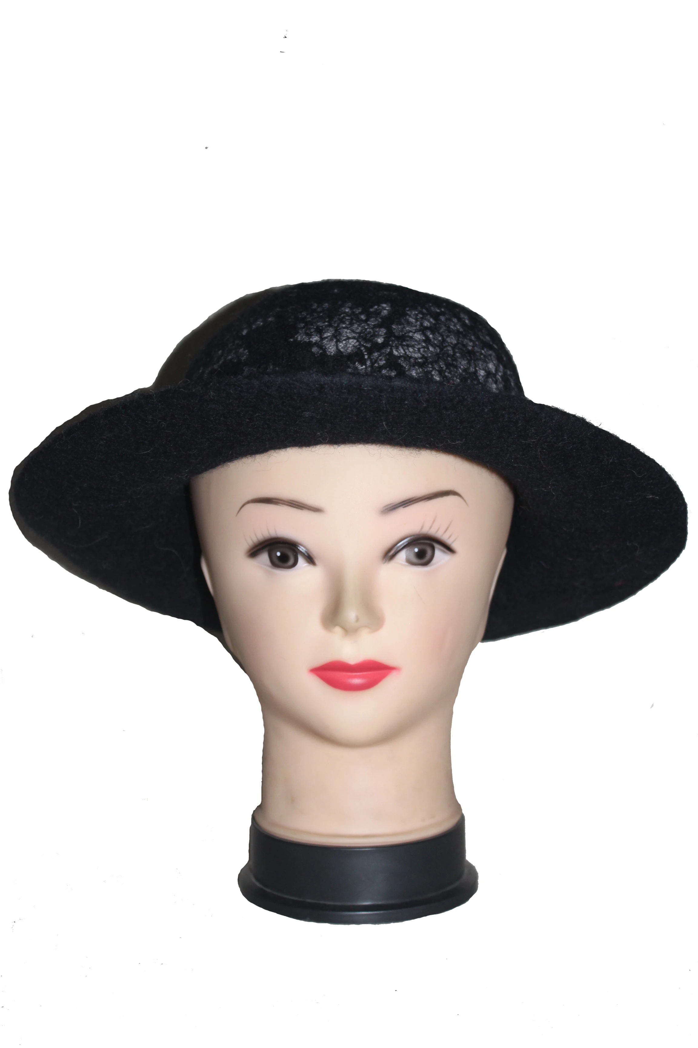 Handmade Cotton and Wool Mix Felt Hat for Women Plain Style for Winter Outdoor Parties Adults Size