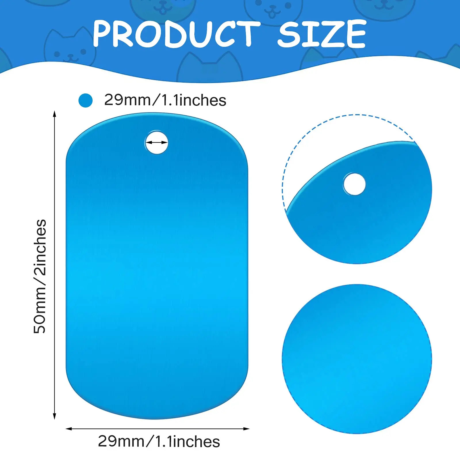 Wholesale Custom Blank DIY Craft Pet ID Tag Pendant Dog tag Aluminum Stainless Steel Metal Dog Tags with Chain