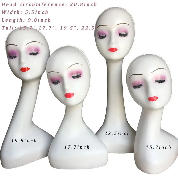 Ready to Ship Female Wig Display Mannequin Head Stand for Wig Hat and Scarf with Purple Eyeshade Mannequin Head