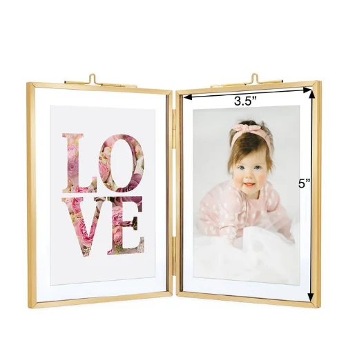 Direct Factory Sales Decorative Tabletop Photo Frame Decor Metal Glass Picture Photo Frame Home Decor Accessories