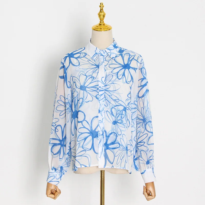 2022 Summer Beach Ropa Dama Resort Style Shirt Top + Printed Sling Shorts Three-Piece Suit Women