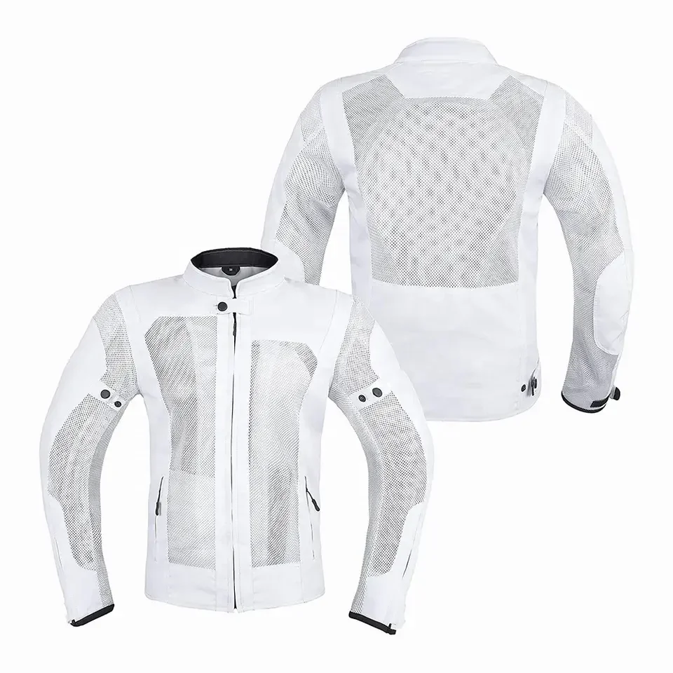 Custom Best Selling Motorbike Cardura Jackets White Color Breathable Mesh Jacket Motorcycle Jackets Cardura motorcycle