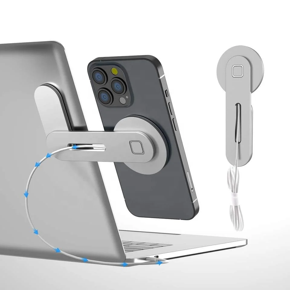 2023 Universal Magsaf Mobile Accessories Holder Magnetic Mount Laptop Side Extension Stand Phone With Wireless Fast Charger