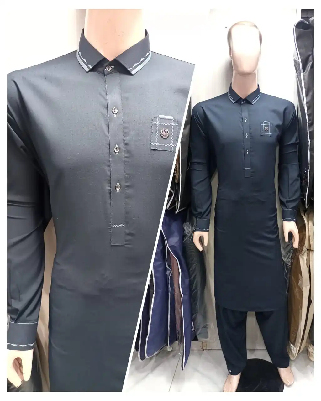 Modern Designer 3-Piece Embroidered Linen Cotton Chiffon Suits Pakistani Indian Style Long Length Available at Wholesale Price