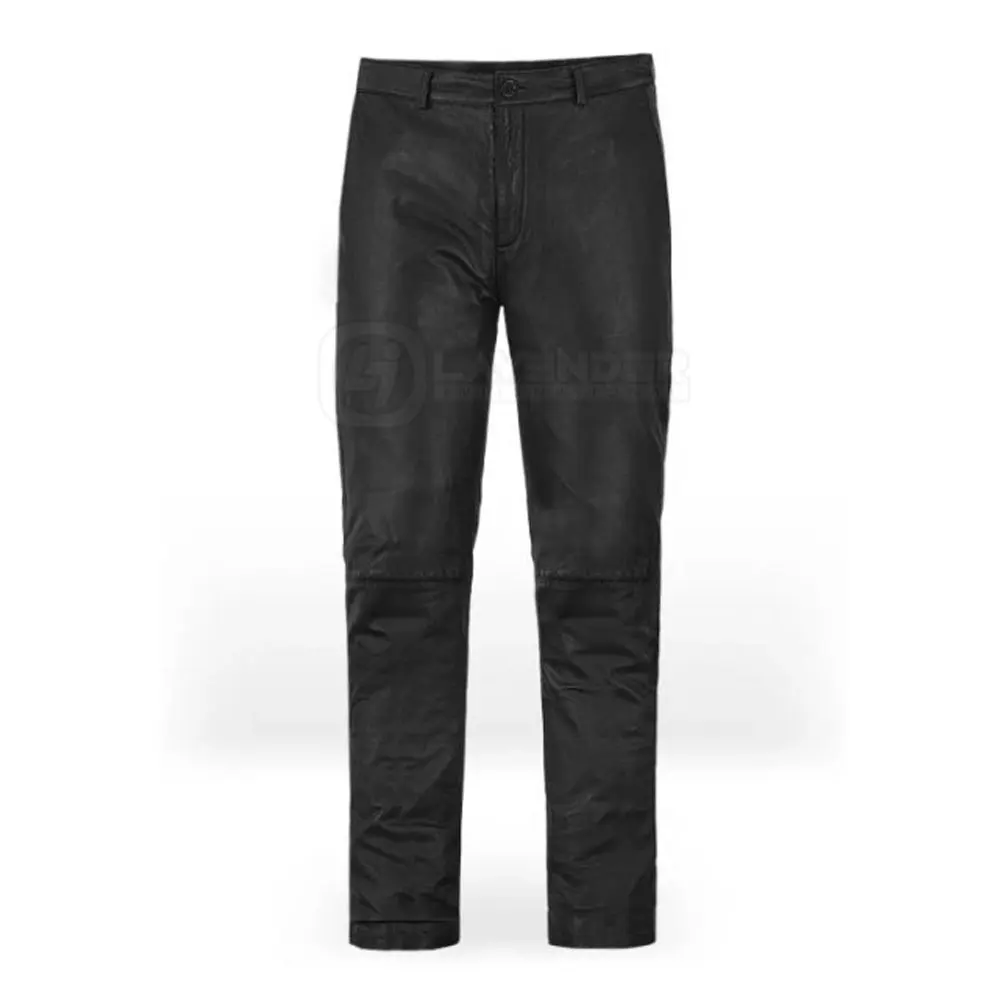 Wholesale Leather Pant Leather Fashion Pant Genuine Leather Pants for Men Casual Straight Knitted Plain Dyed 10 Pcs Flat Front