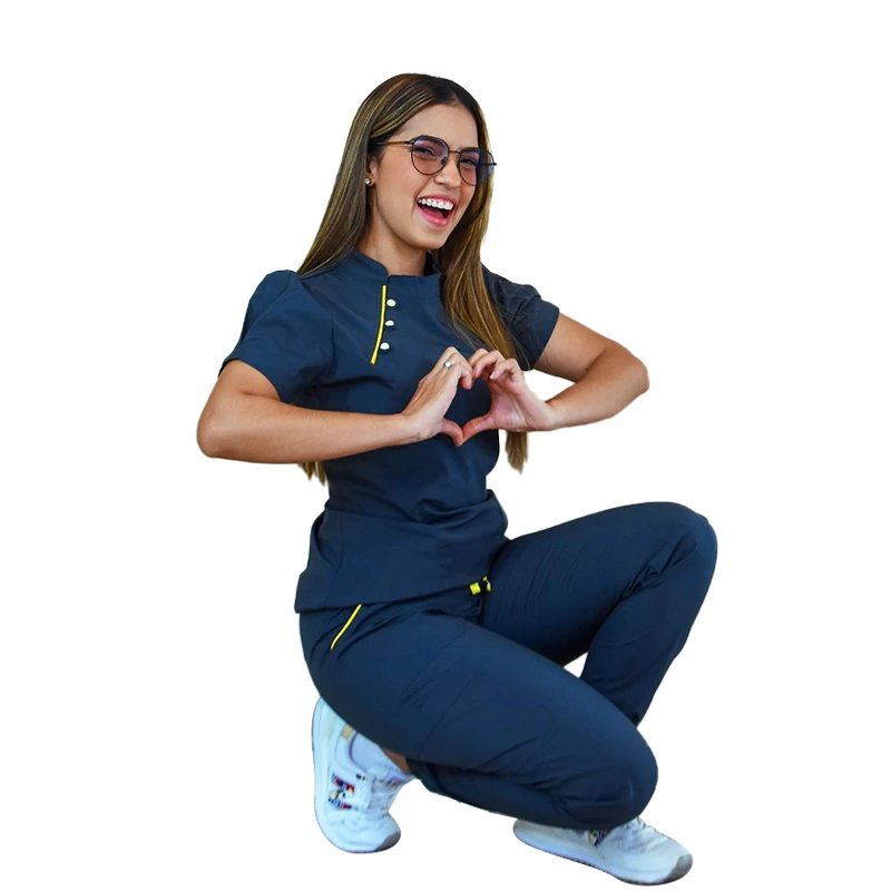 scrubs uniform medic stretch collect waist uniforms fashionable hospital clothing dust anti bacterial medical scrub suit