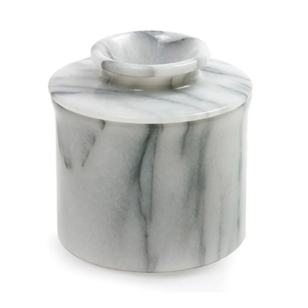 Premium Natural marble butter dish for serving dessert eco friendly French style butter holder with thermocol packaging