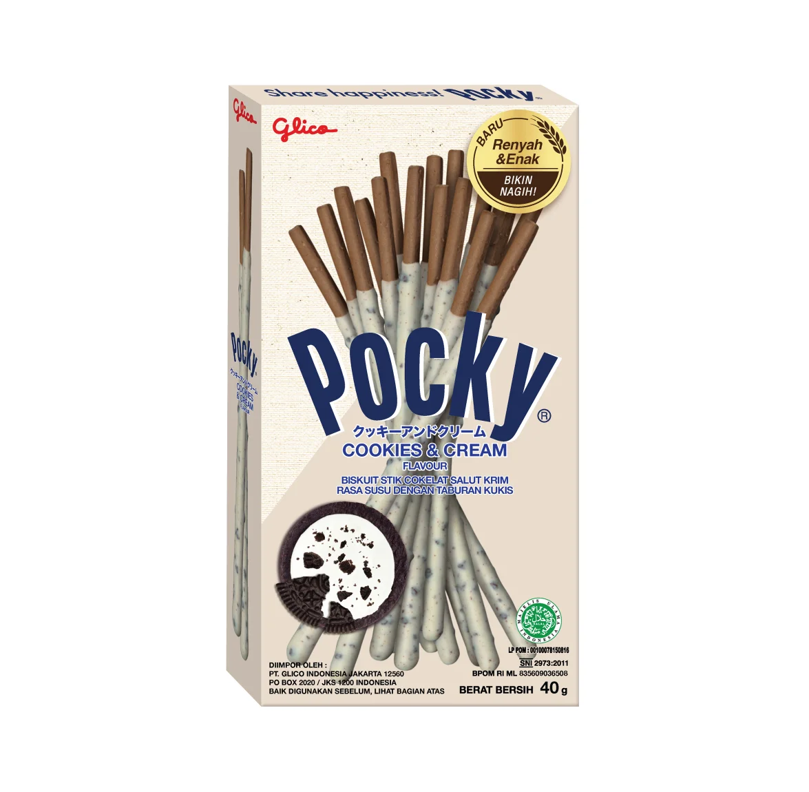 WHOLESALE Biscuit And Cookies Glico Pocky Cookies Cream 40g Box Sweet Crispy Stick Indonesia Product. BEST SALE
