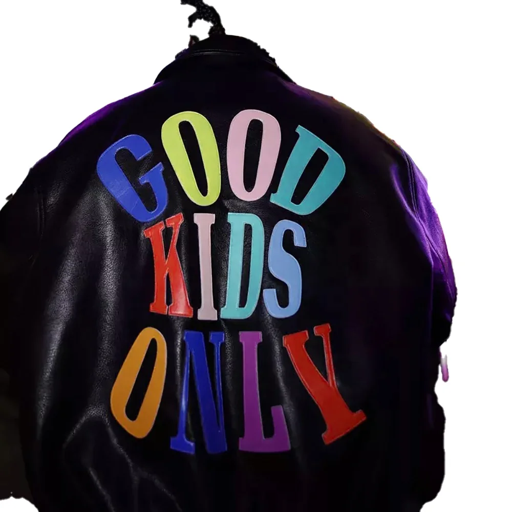 Hip Hop Style Streetwear Motorcycle Riding Jacket Rubber Printing Vintage Men Leather Jacket