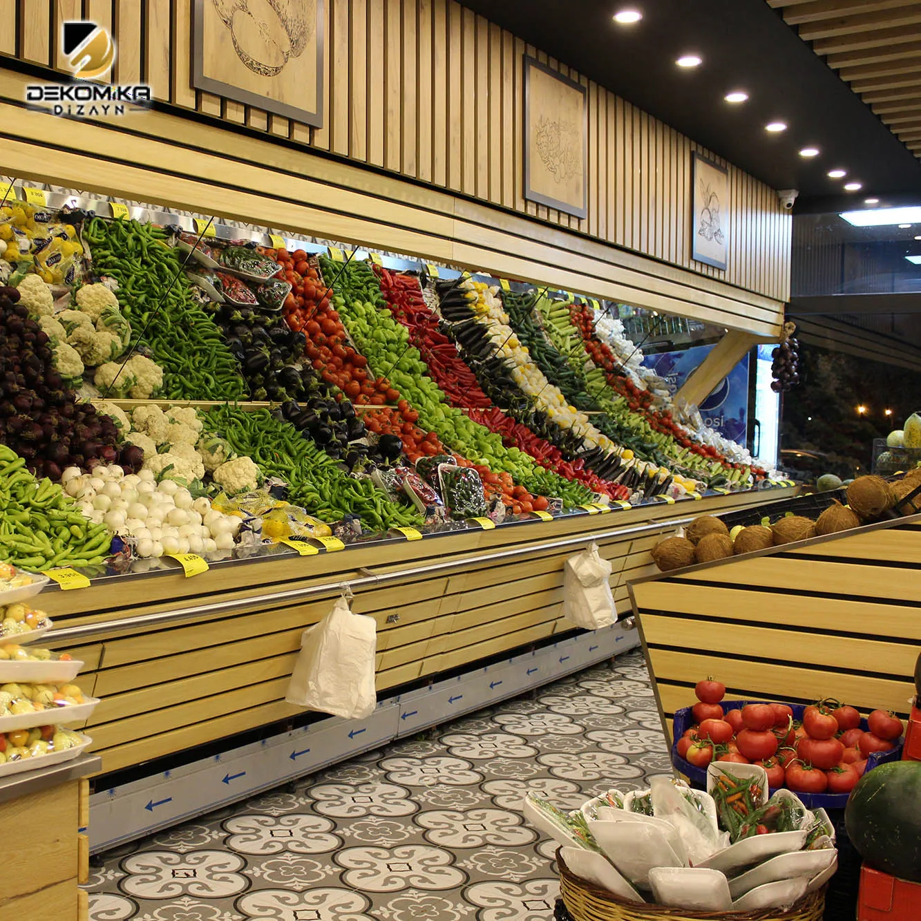 Green grocery with mirror and three boxes made from wood and metal carcasses |  OEM Product High quality and Best Price